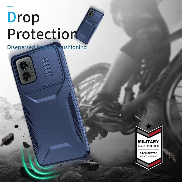 For Motorola Moto G 5G 2024 Sliding Camshield Phone Case(Blue) by buy2fix