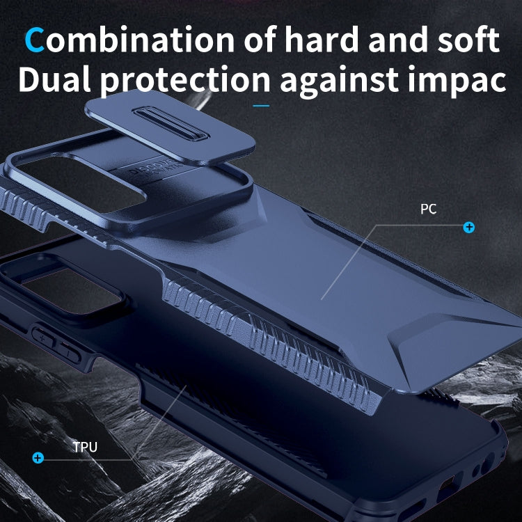 For Motorola Moto G 5G 2024 Sliding Camshield Phone Case(Blue) by buy2fix