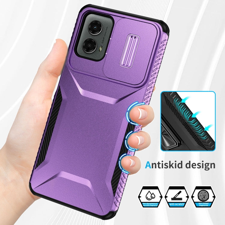 For Motorola Moto G 5G 2024 Sliding Camshield Phone Case(Purple) by buy2fix