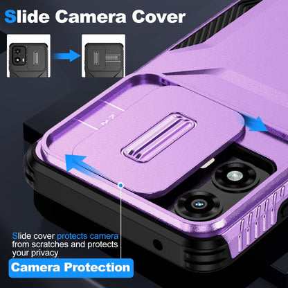 For Motorola Moto G 5G 2024 Sliding Camshield Phone Case(Purple) by buy2fix