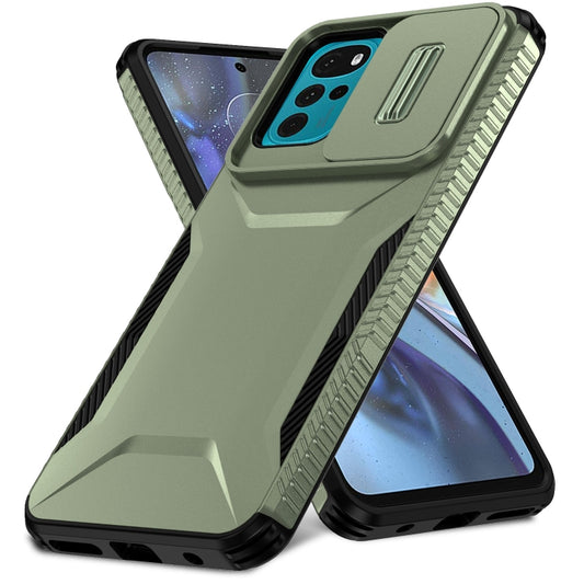 For Motorola Moto G22 2024 Sliding Camshield Phone Case(Alpine Green) by buy2fix