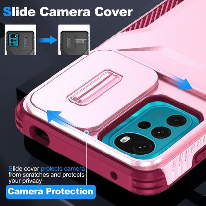 For Motorola Moto G22 2024 Sliding Camshield Phone Case(Pink + Rose Red) by buy2fix