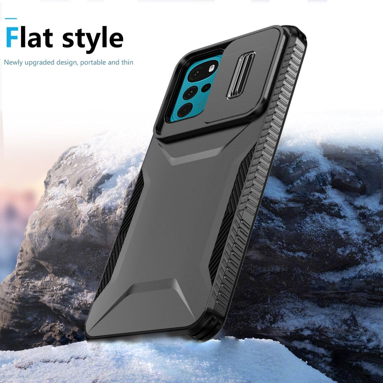 For Motorola Moto G22 2024 Sliding Camshield Phone Case(Black) by buy2fix