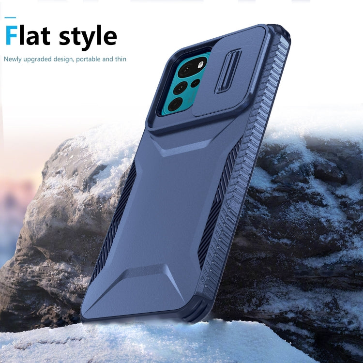 For Motorola Moto G22 2024 Sliding Camshield Phone Case(Blue) by buy2fix