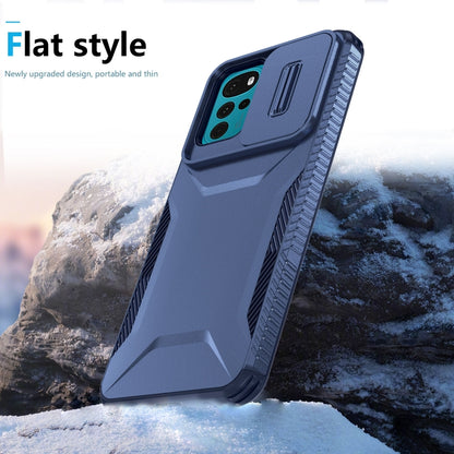 For Motorola Moto G22 2024 Sliding Camshield Phone Case(Blue) by buy2fix