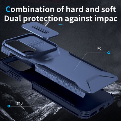 For Motorola Moto G22 2024 Sliding Camshield Phone Case(Blue) by buy2fix