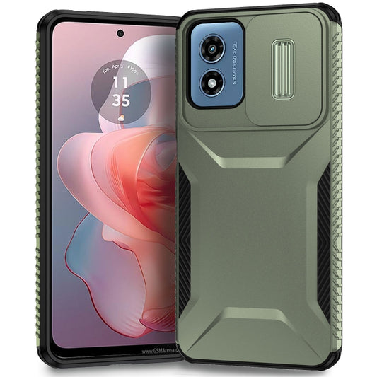 For Motorola Moto G Play 4G 2024 Sliding Camshield Phone Case(Alpine Green) by buy2fix