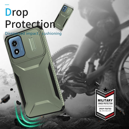 For Motorola Moto G Play 4G 2024 Sliding Camshield Phone Case(Alpine Green) by buy2fix