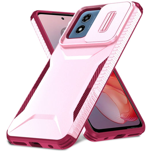For Motorola Moto G Play 4G 2024 Sliding Camshield Phone Case(Pink + Rose Red) by buy2fix