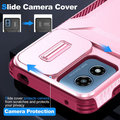 For Motorola Moto G Play 4G 2024 Sliding Camshield Phone Case(Pink + Rose Red) by buy2fix