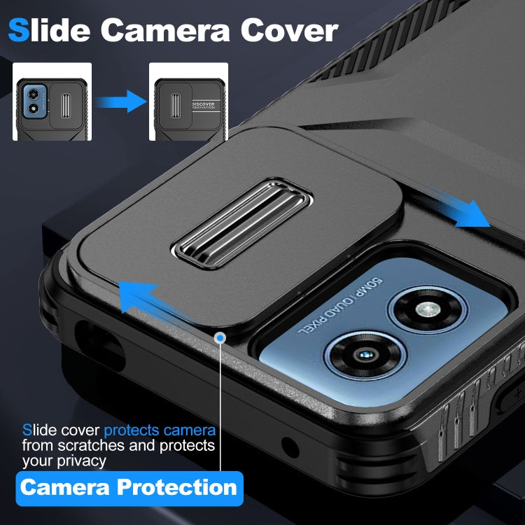 For Motorola Moto G Play 4G 2024 Sliding Camshield Phone Case(Black) by buy2fix