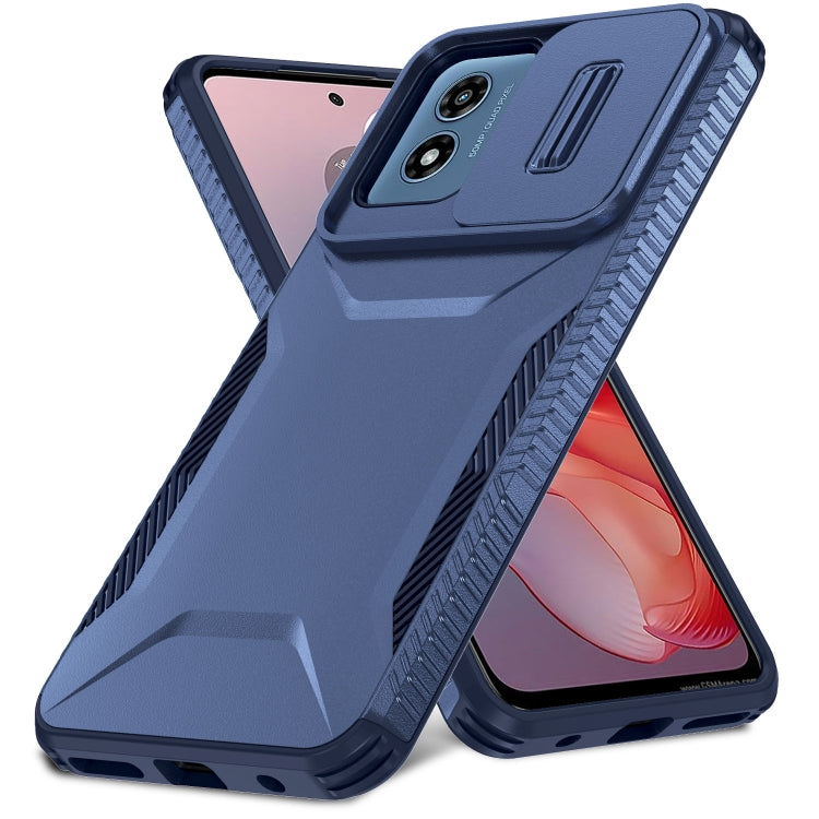 For Motorola Moto G Play 4G 2024 Sliding Camshield Phone Case(Blue) by buy2fix