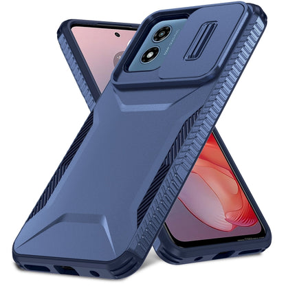For Motorola Moto G Play 4G 2024 Sliding Camshield Phone Case(Blue) by buy2fix