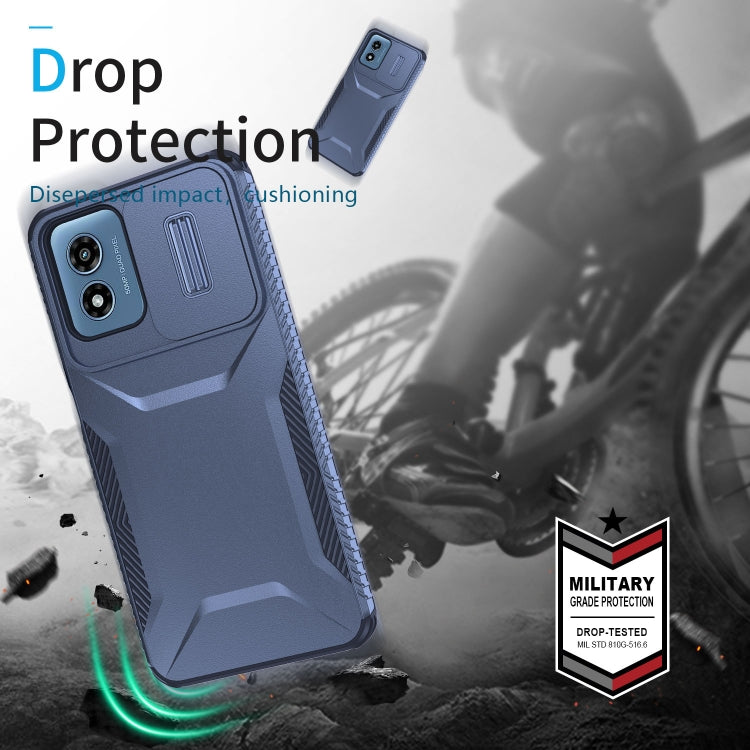 For Motorola Moto G Play 4G 2024 Sliding Camshield Phone Case(Blue) by buy2fix