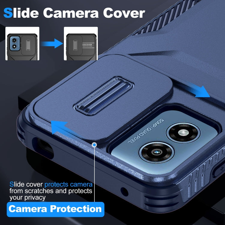 For Motorola Moto G Play 4G 2024 Sliding Camshield Phone Case(Blue) by buy2fix
