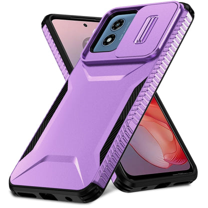 For Motorola Moto G Play 4G 2024 Sliding Camshield Phone Case(Purple) by buy2fix