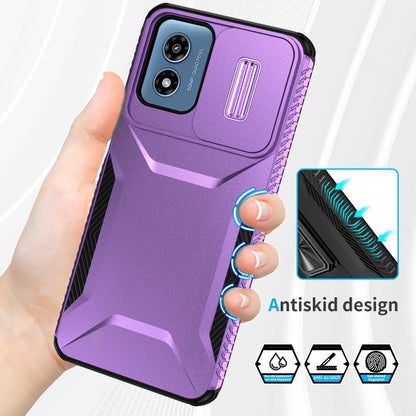 For Motorola Moto G Play 4G 2024 Sliding Camshield Phone Case(Purple) by buy2fix