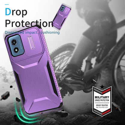 For Motorola Moto G Play 4G 2024 Sliding Camshield Phone Case(Purple) by buy2fix