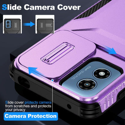 For Motorola Moto G Play 4G 2024 Sliding Camshield Phone Case(Purple) by buy2fix