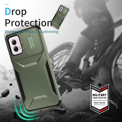 For Motorola Moto G Power 5G 2024 Sliding Camshield Phone Case(Alpine Green) by buy2fix