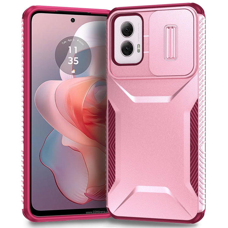 For Motorola Moto G Power 5G 2024 Sliding Camshield Phone Case(Pink + Rose Red) by buy2fix