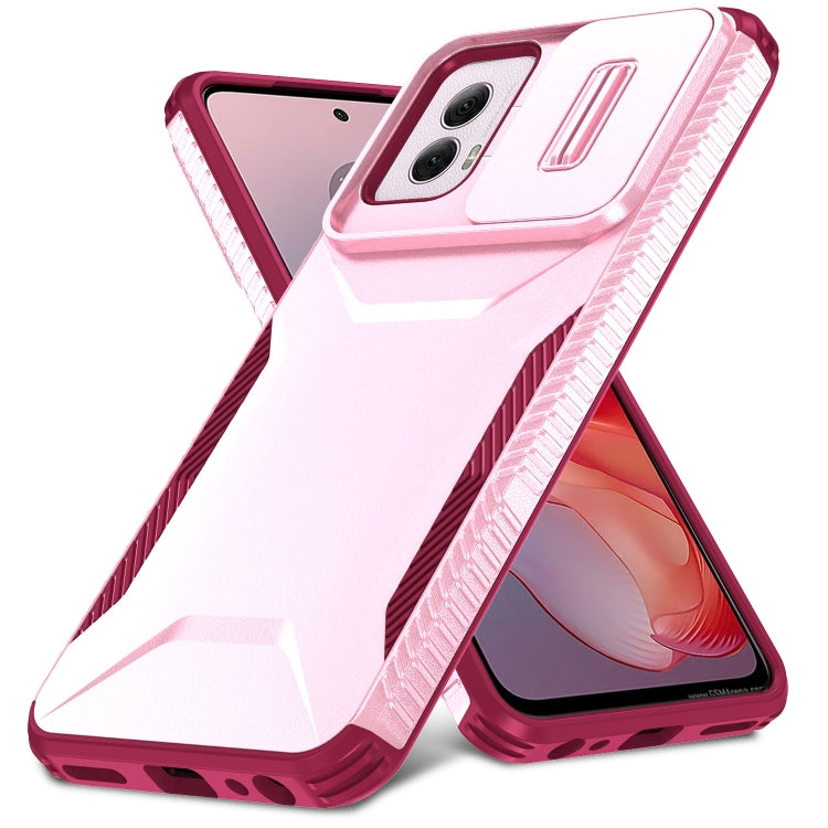 For Motorola Moto G Power 5G 2024 Sliding Camshield Phone Case(Pink + Rose Red) by buy2fix