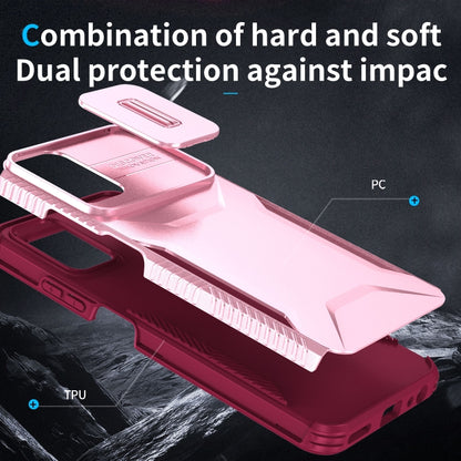 For Motorola Moto G Power 5G 2024 Sliding Camshield Phone Case(Pink + Rose Red) by buy2fix