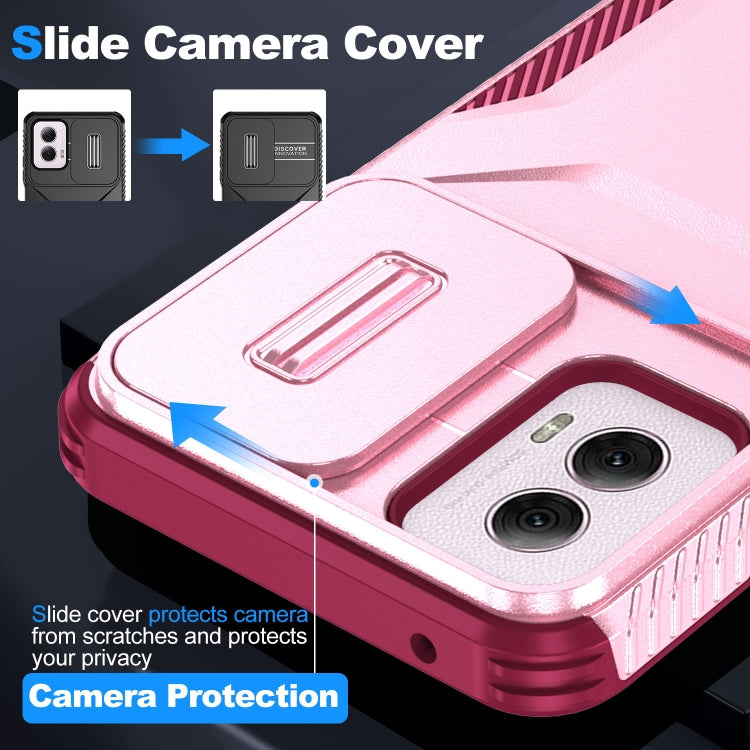 For Motorola Moto G Power 5G 2024 Sliding Camshield Phone Case(Pink + Rose Red) by buy2fix
