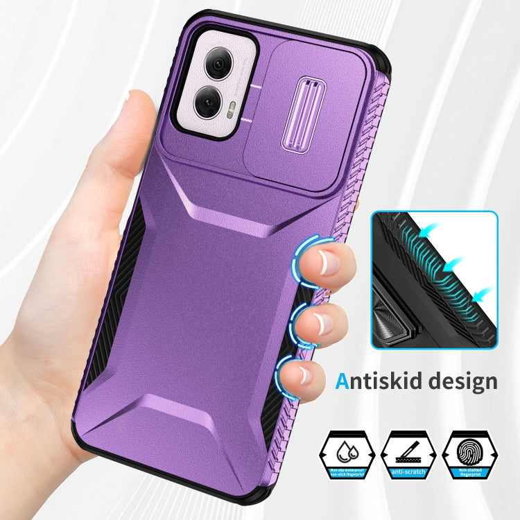 For Motorola Moto G Power 5G 2024 Sliding Camshield Phone Case(Purple) by buy2fix