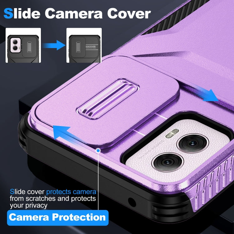 For Motorola Moto G Power 5G 2024 Sliding Camshield Phone Case(Purple) by buy2fix