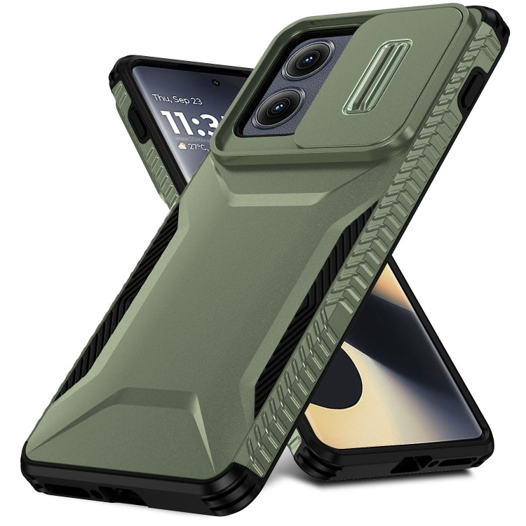 For Motorola Edge 5G 2024 Sliding Camshield Phone Case(Alpine Green) by buy2fix