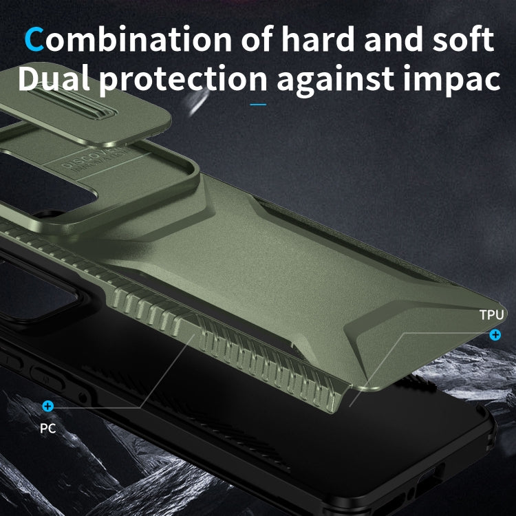 For Motorola Edge 5G 2024 Sliding Camshield Phone Case(Alpine Green) by buy2fix