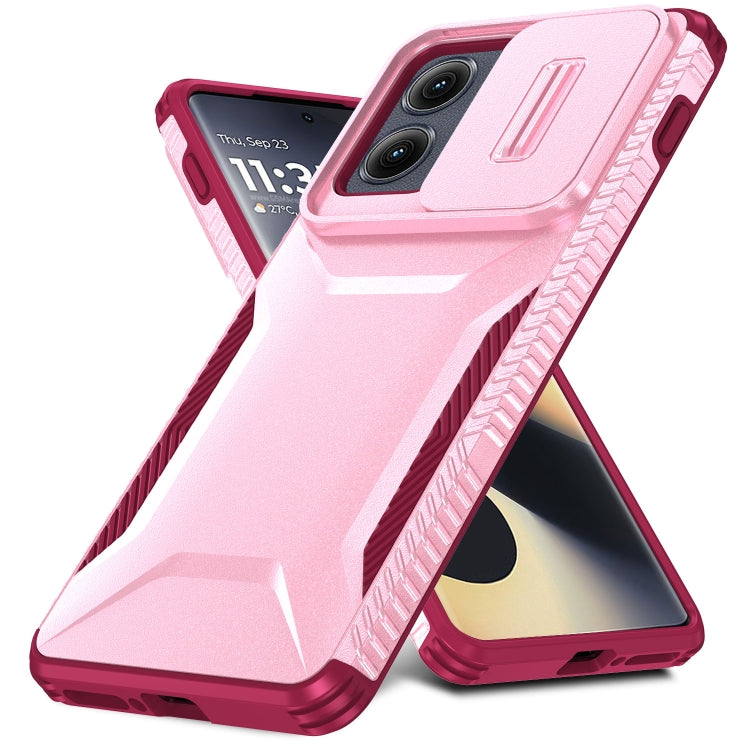 For Motorola Edge 5G 2024 Sliding Camshield Phone Case(Pink + Rose Red) by buy2fix
