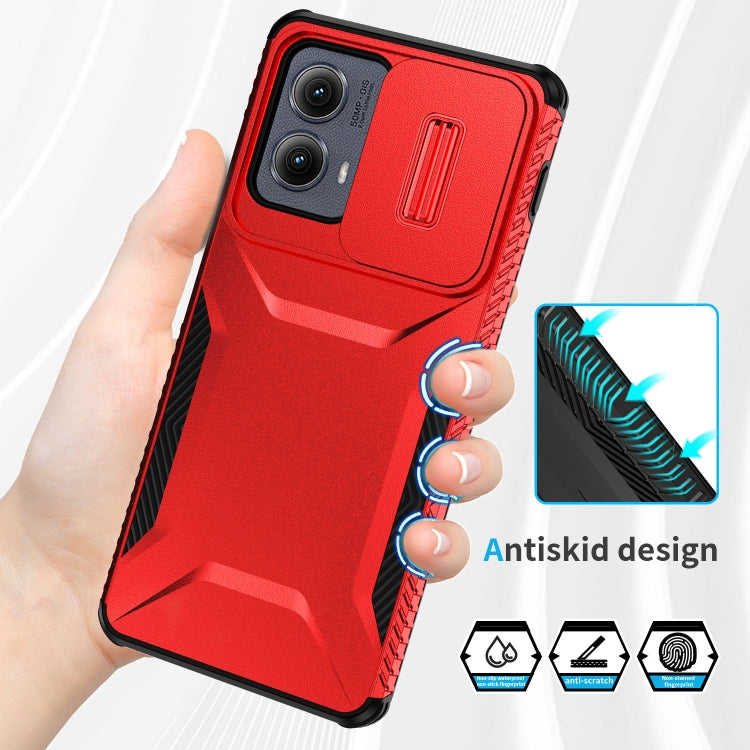 For Motorola Edge 5G 2024 Sliding Camshield Phone Case(Red) by buy2fix