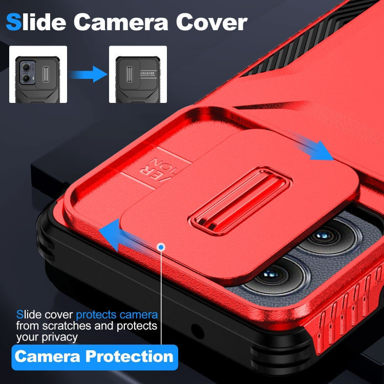 For Motorola Edge 5G 2024 Sliding Camshield Phone Case(Red) by buy2fix