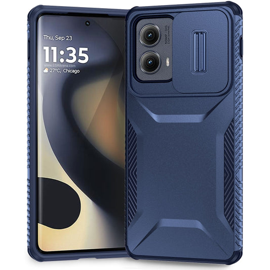 For Motorola Edge 5G 2024 Sliding Camshield Phone Case(Blue) by buy2fix