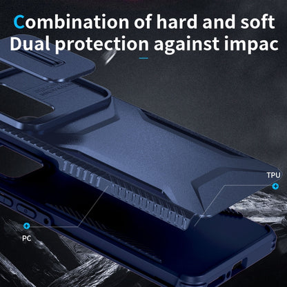 For Motorola Edge 5G 2024 Sliding Camshield Phone Case(Blue) by buy2fix