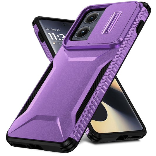 For Motorola Edge 5G 2024 Sliding Camshield Phone Case(Purple) by buy2fix