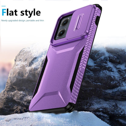 For Motorola Edge 5G 2024 Sliding Camshield Phone Case(Purple) by buy2fix