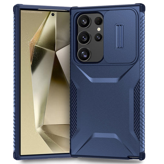 For Samsung Galaxy S24 Ultra 5G Sliding Camshield Phone Case(Blue)