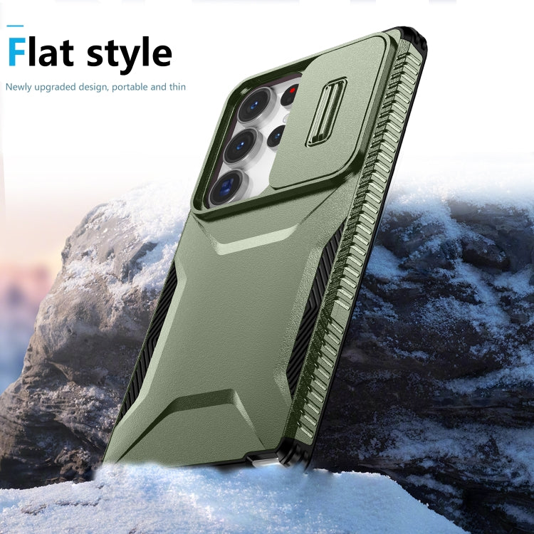 For Samsung Galaxy S25 Ultra 5G Sliding Camshield Phone Case(Alpine Green) by buy2fix