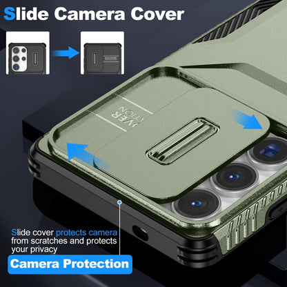 For Samsung Galaxy S25 Ultra 5G Sliding Camshield Phone Case(Alpine Green) by buy2fix