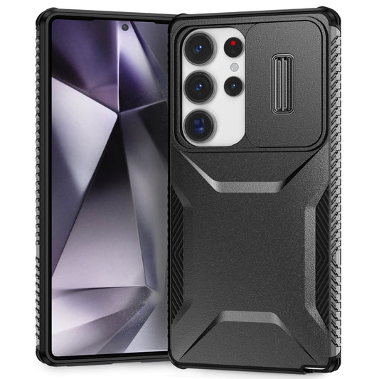 For Samsung Galaxy S25 Ultra 5G Sliding Camshield Phone Case(Black) by buy2fix