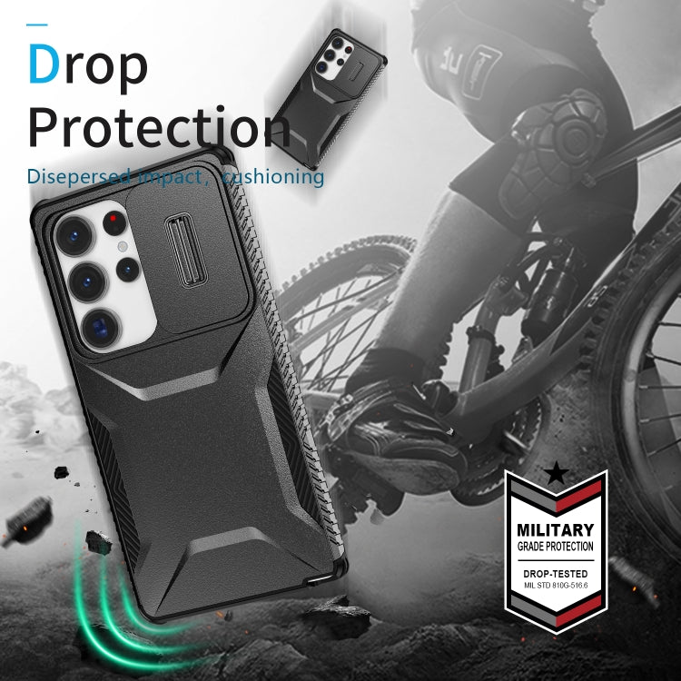 For Samsung Galaxy S25 Ultra 5G Sliding Camshield Phone Case(Black) by buy2fix