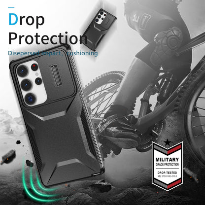 For Samsung Galaxy S25 Ultra 5G Sliding Camshield Phone Case(Black) by buy2fix