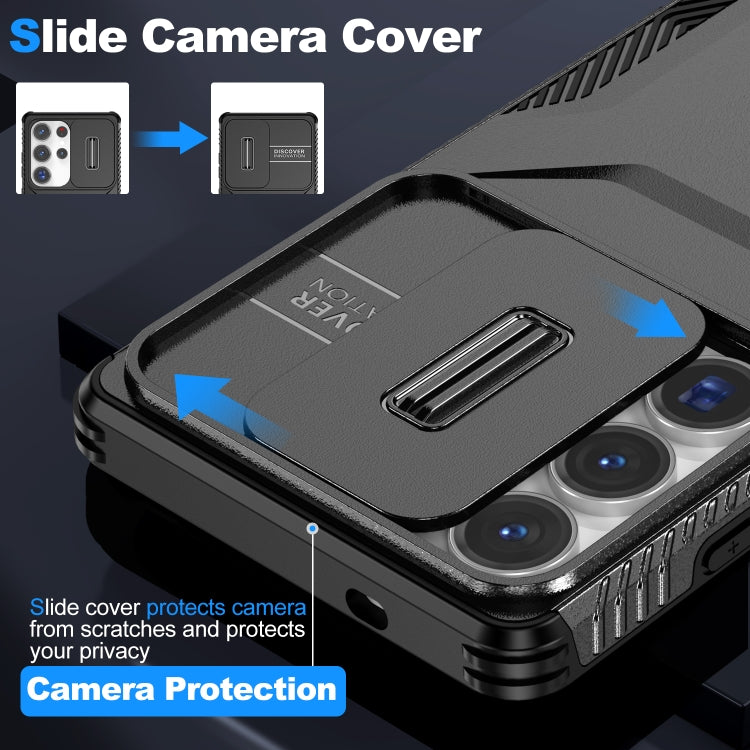 For Samsung Galaxy S25 Ultra 5G Sliding Camshield Phone Case(Black) by buy2fix