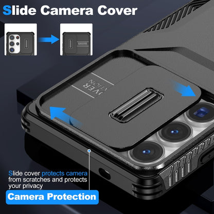 For Samsung Galaxy S25 Ultra 5G Sliding Camshield Phone Case(Black) by buy2fix