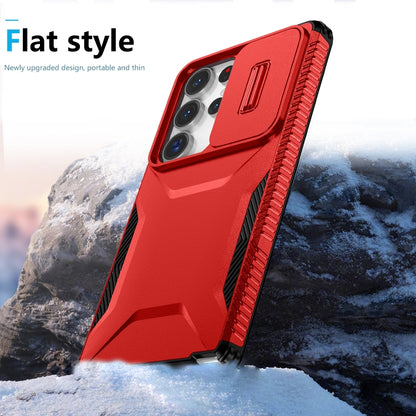 For Samsung Galaxy S25 Ultra 5G Sliding Camshield Phone Case(Red) by buy2fix