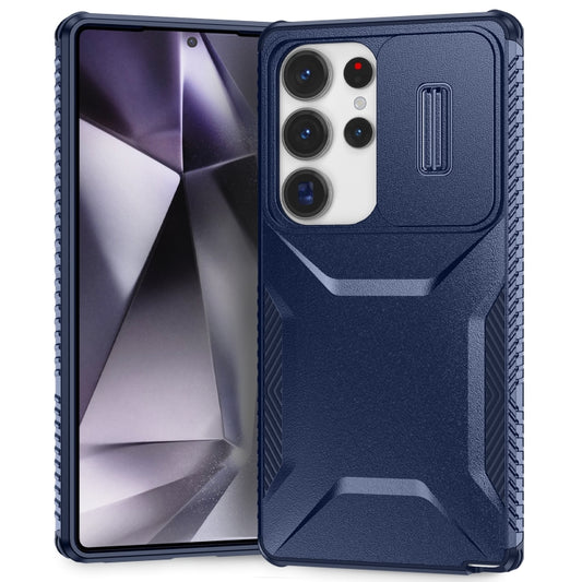 For Samsung Galaxy S25 Ultra 5G Sliding Camshield Phone Case(Blue) by buy2fix