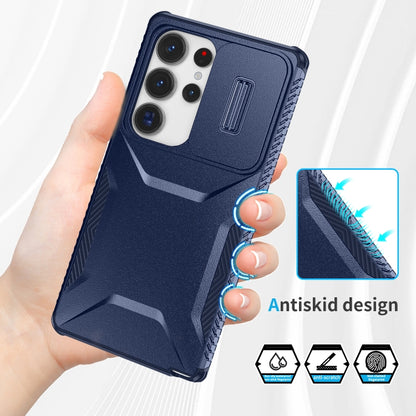 For Samsung Galaxy S25 Ultra 5G Sliding Camshield Phone Case(Blue) by buy2fix
